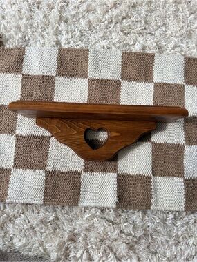 Finished Oak Wood Wall Shelf Country Heart 10’’ Boho Rustic Cottage Farmhouse